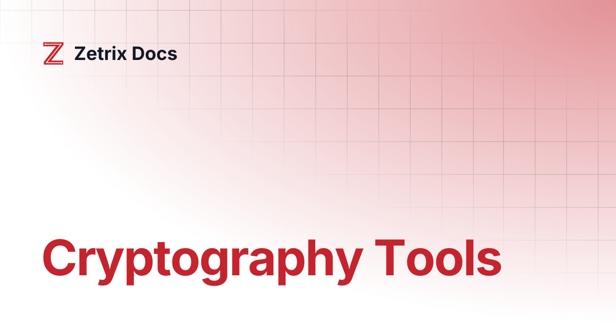 Cryptography Tools | Zetrix Docs