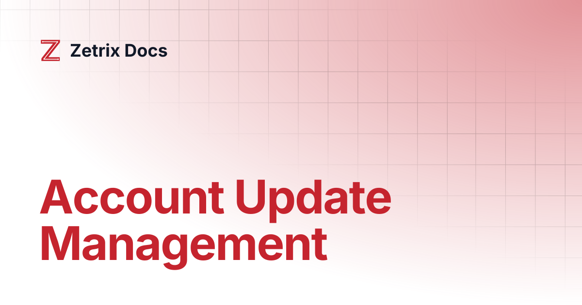 Account Update Management | Zetrix Docs